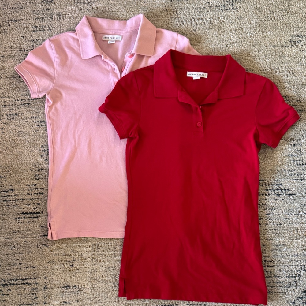 Abercrombie & Fitch Kids Polo Shirt Duo - Red and Pink size Small